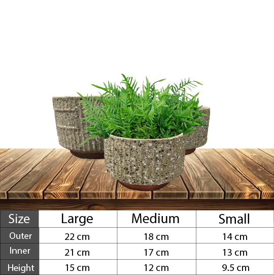 Set of 3 Ceramic Pots And Planters