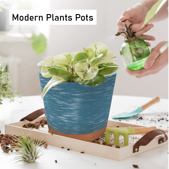 SET OF 3 PREMIUM CERAMIC PLANT POTS - FLOWER PLANTERS