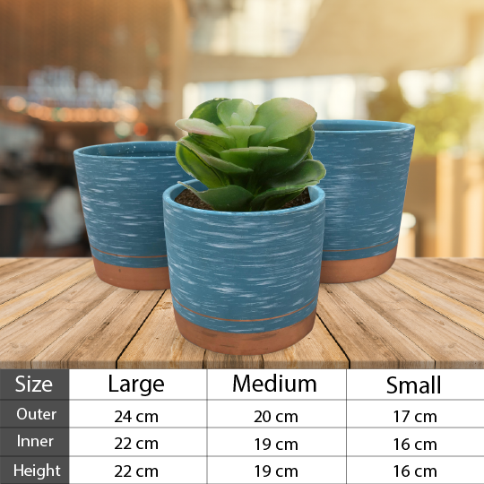 SET OF 3 PREMIUM CERAMIC PLANT POTS - FLOWER PLANTERS