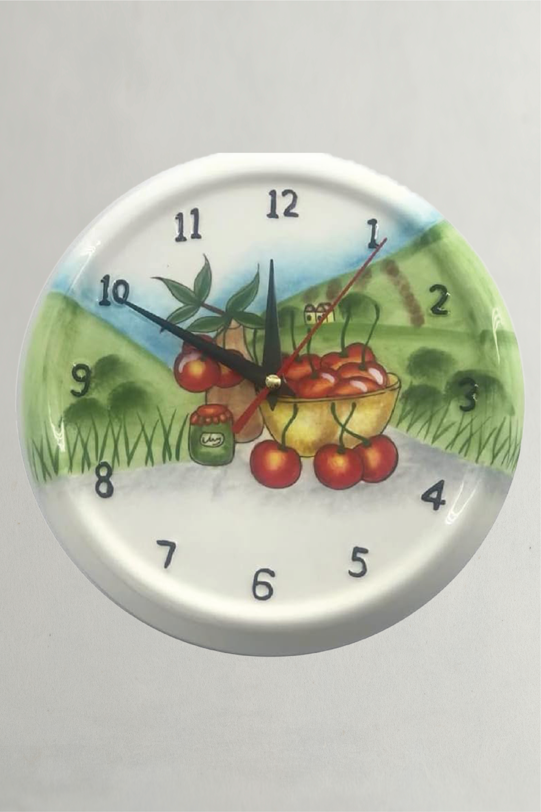 ساعة حائط سيراميك - قطعة ديكور أنيقة وفريدة من نوعها للمطبخ والحديقة