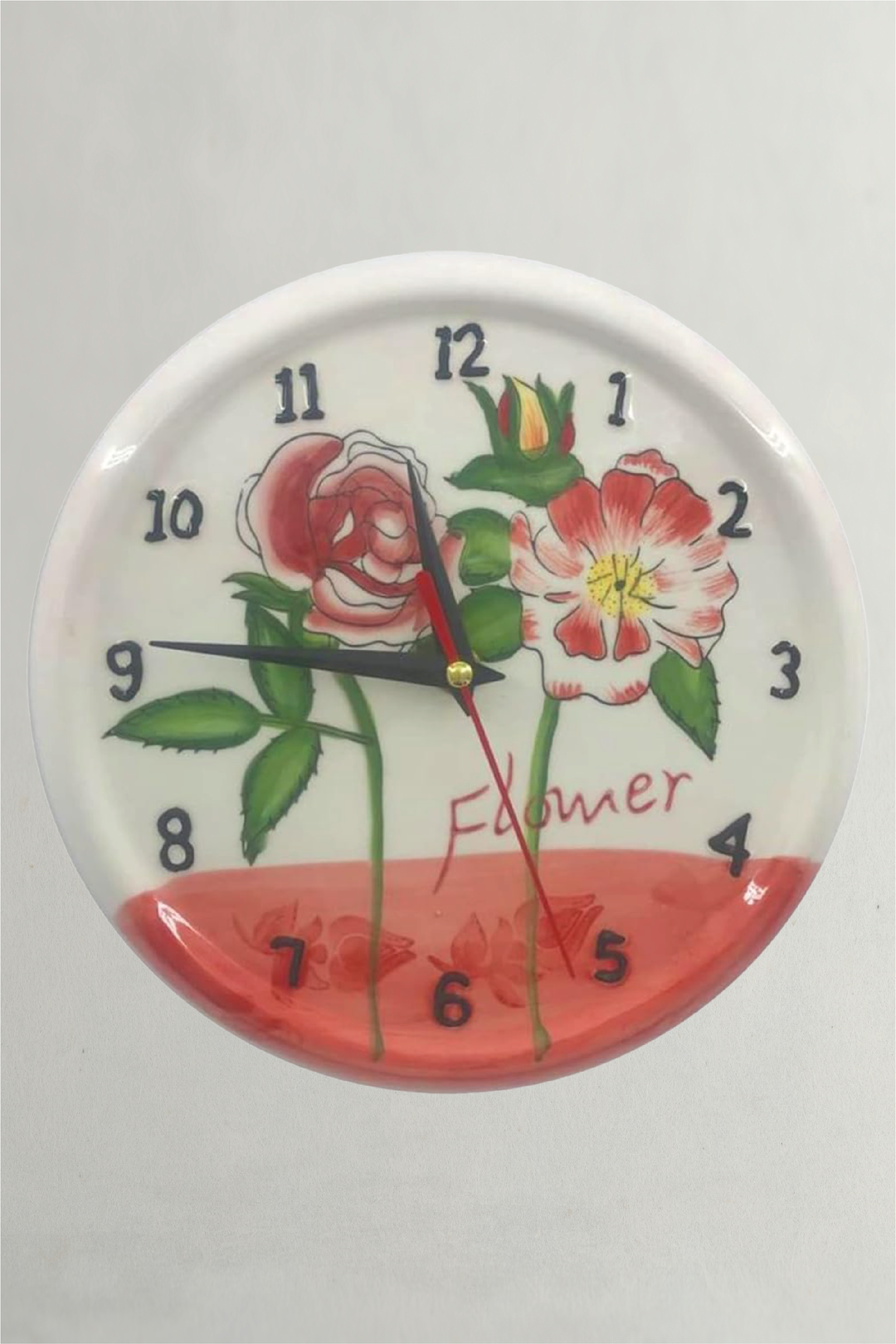 ساعة حائط سيراميك - قطعة ديكور أنيقة وفريدة من نوعها للمطبخ والحديقة