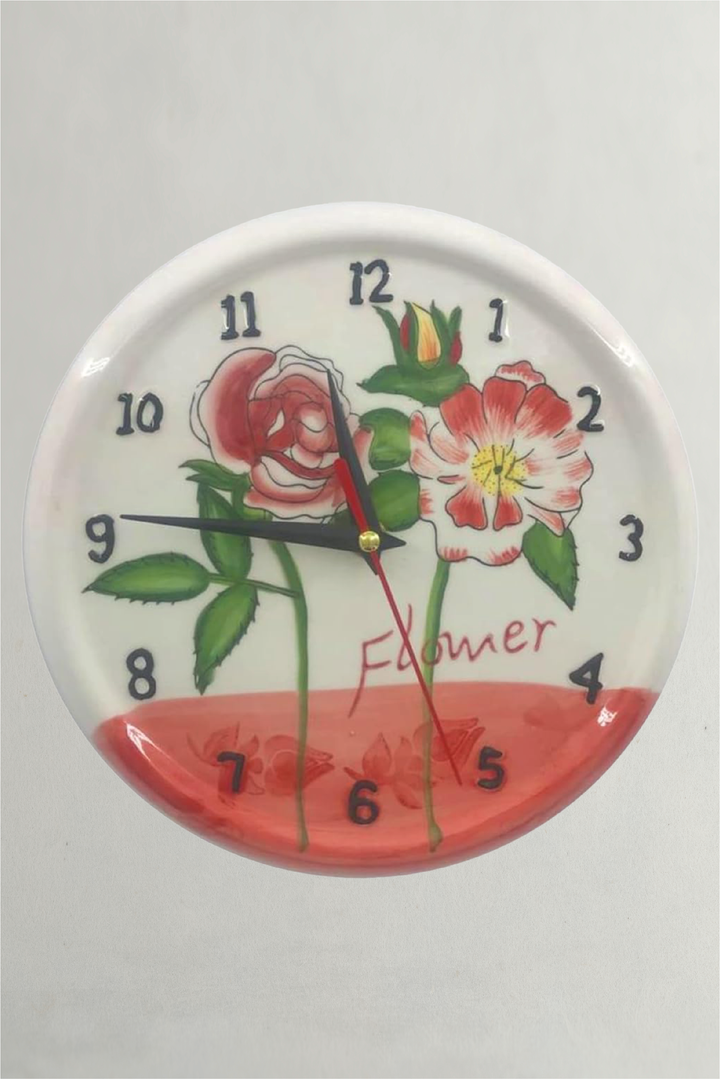 ساعة حائط سيراميك - قطعة ديكور أنيقة وفريدة من نوعها للمطبخ والحديقة