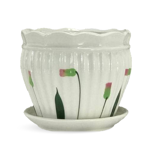 Medium White Ceramic Planter