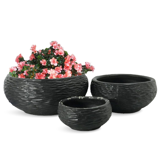 BLACK CLAY POT - BLACK PLANT POT