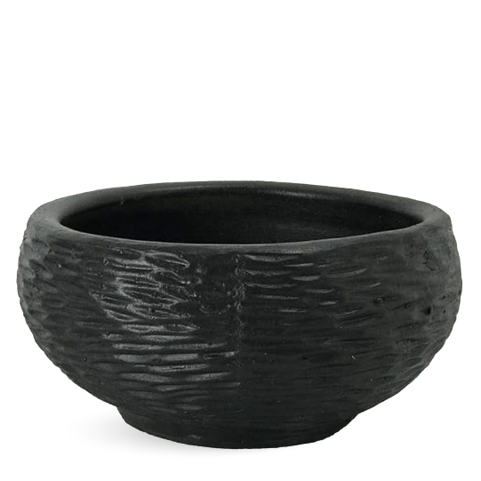 BLACK CLAY POT - BLACK PLANT POT