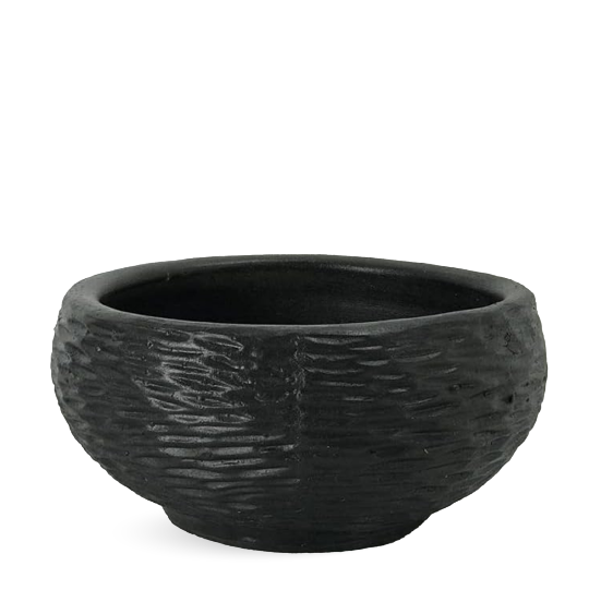 BLACK CLAY POT - BLACK PLANT POT
