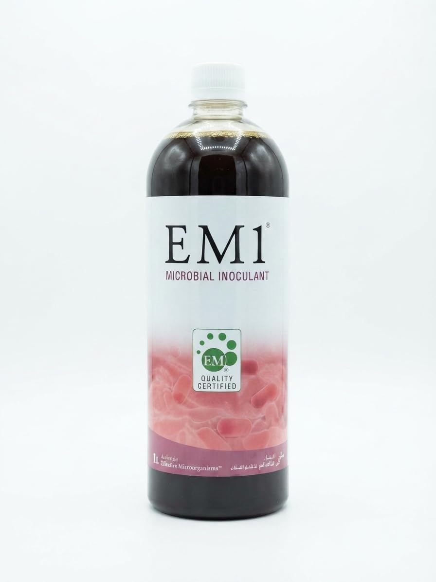 Plantology Lab EM-1 Microbial Inoculant Fermented Organic Soil Conditioner &amp; Bio Fertilizer 1L | إي إم 1 ملقح ميكروبي عضوي مخمر ومحسن للتربة وسماد حيوي  1 لتر
