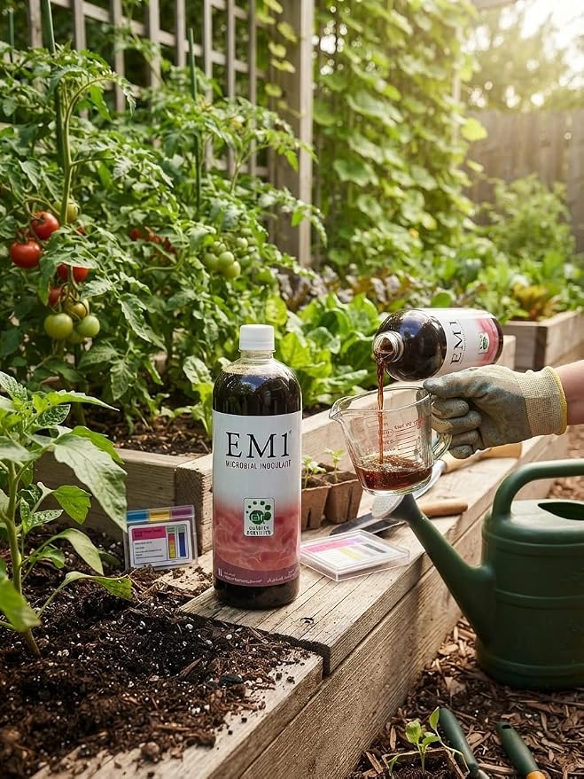 Plantology Lab EM-1 Microbial Inoculant Fermented Organic Soil Conditioner &amp; Bio Fertilizer 1L | إي إم 1 ملقح ميكروبي عضوي مخمر ومحسن للتربة وسماد حيوي  1 لتر