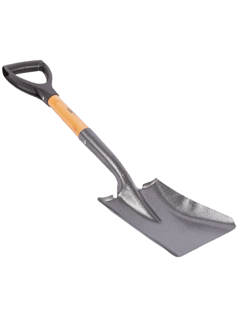 STEEL SQUARE SHOVEL WITH WOODEN HANDLE