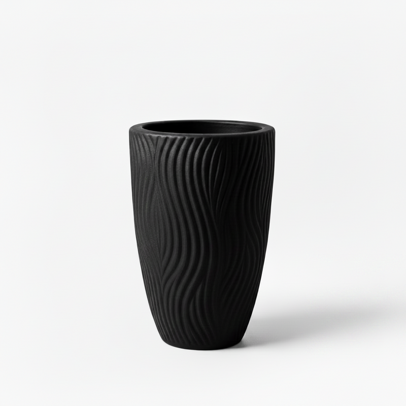 CERAMIC LARGE BLACK POT