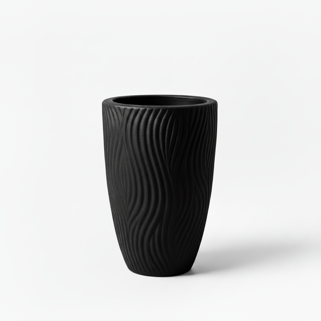 CERAMIC LARGE BLACK POT