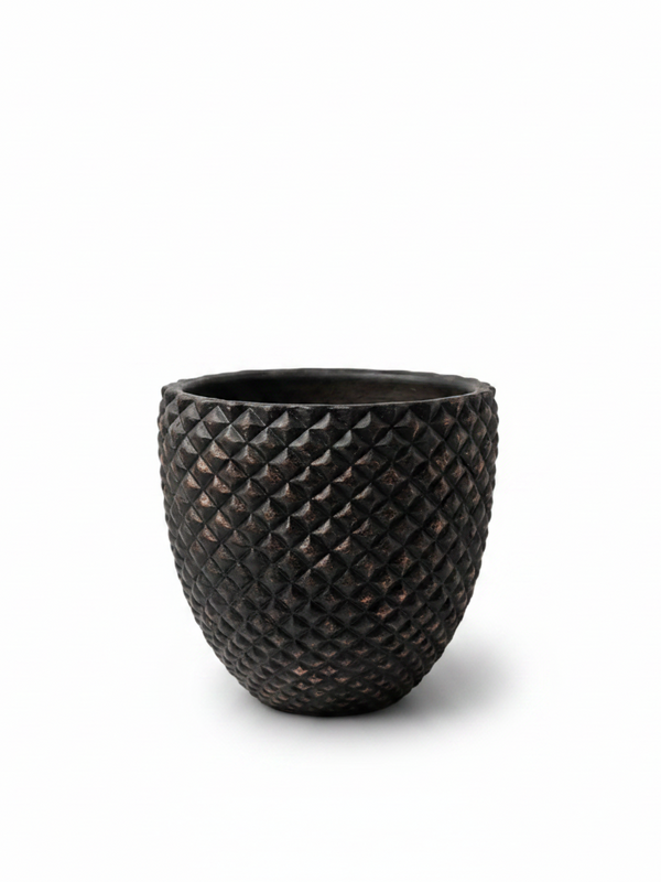 ROUND LARGE BLACK POT