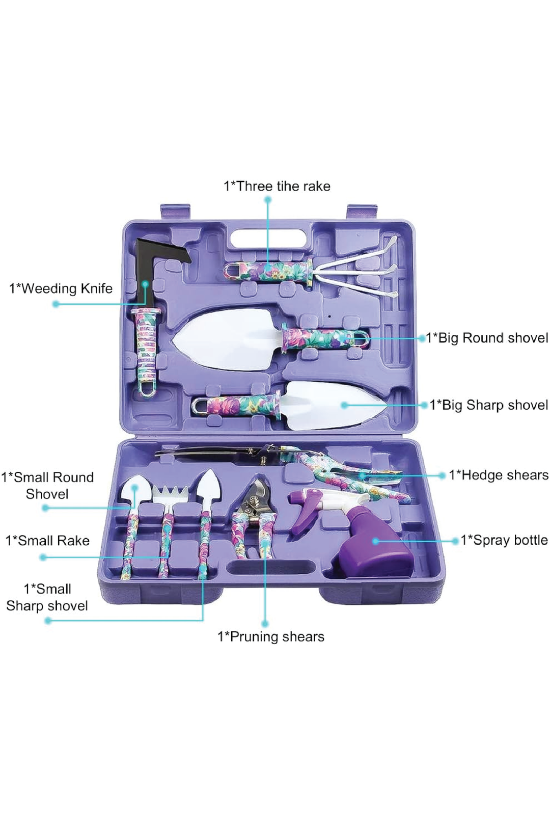 GARDENING TOOLS SET WITH CARRYING CASE